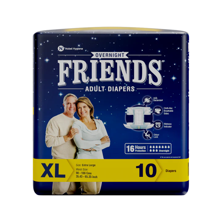 FRIENDS OVERNIGHT ADULT DIAPERS (XL) 10’s UNISEX